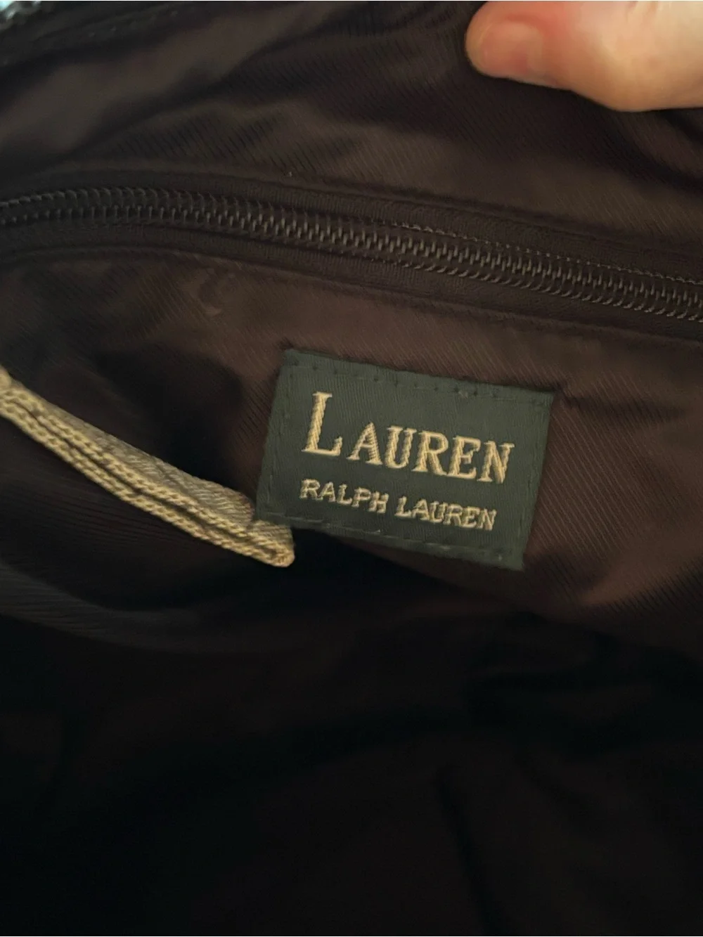 VTG Lauren Ralph Lauren Signature Monogram Tote Bag Gray Black Nylon Y2K Travel